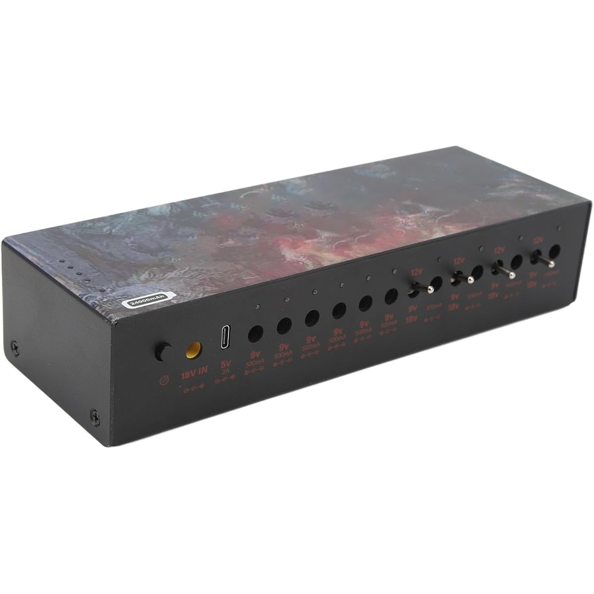 Guitar Power Supply, Guitar Effect Pedal Power Supply with Adapter True Isolated Pedalboard Power Supply High Power Adjustable Output Voltage 100-240V