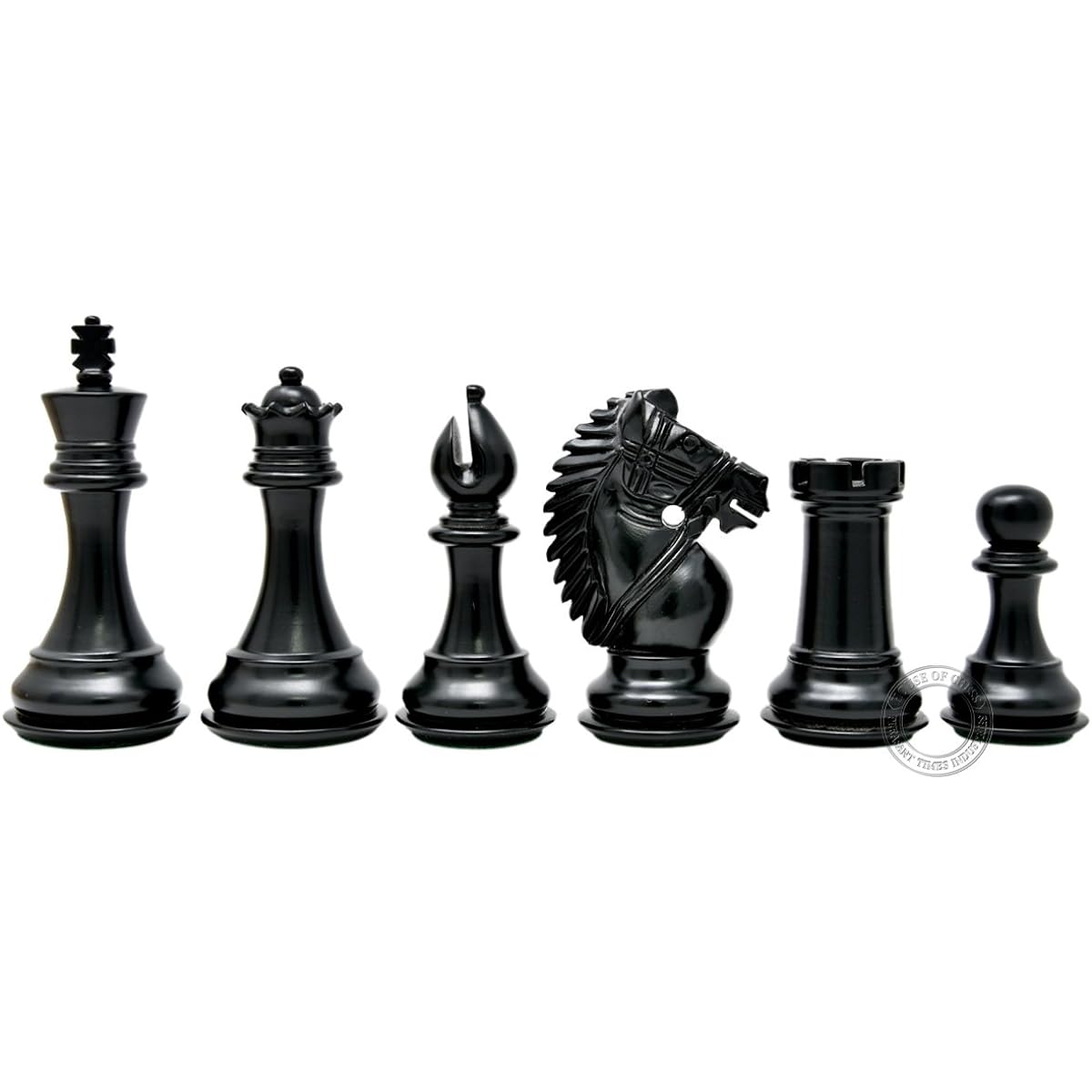 House of Chess - Ebony/Boxwood Rio Stanton Chess Pieces - King Height: 4" (102mm) - 2 Spare Queens - Triple Weighted