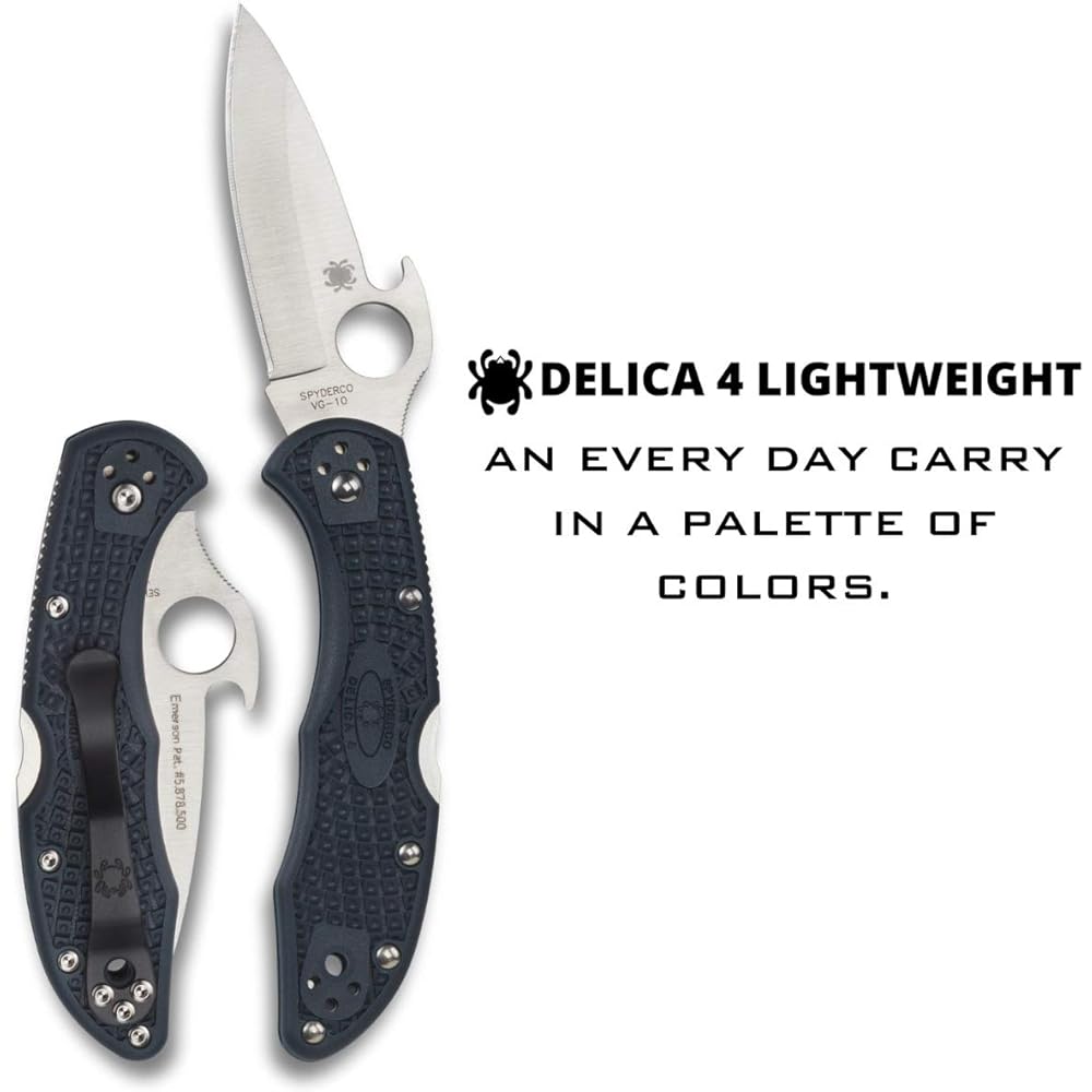 Spyderco Delica 4 Wave Straight Blade C11PGYW