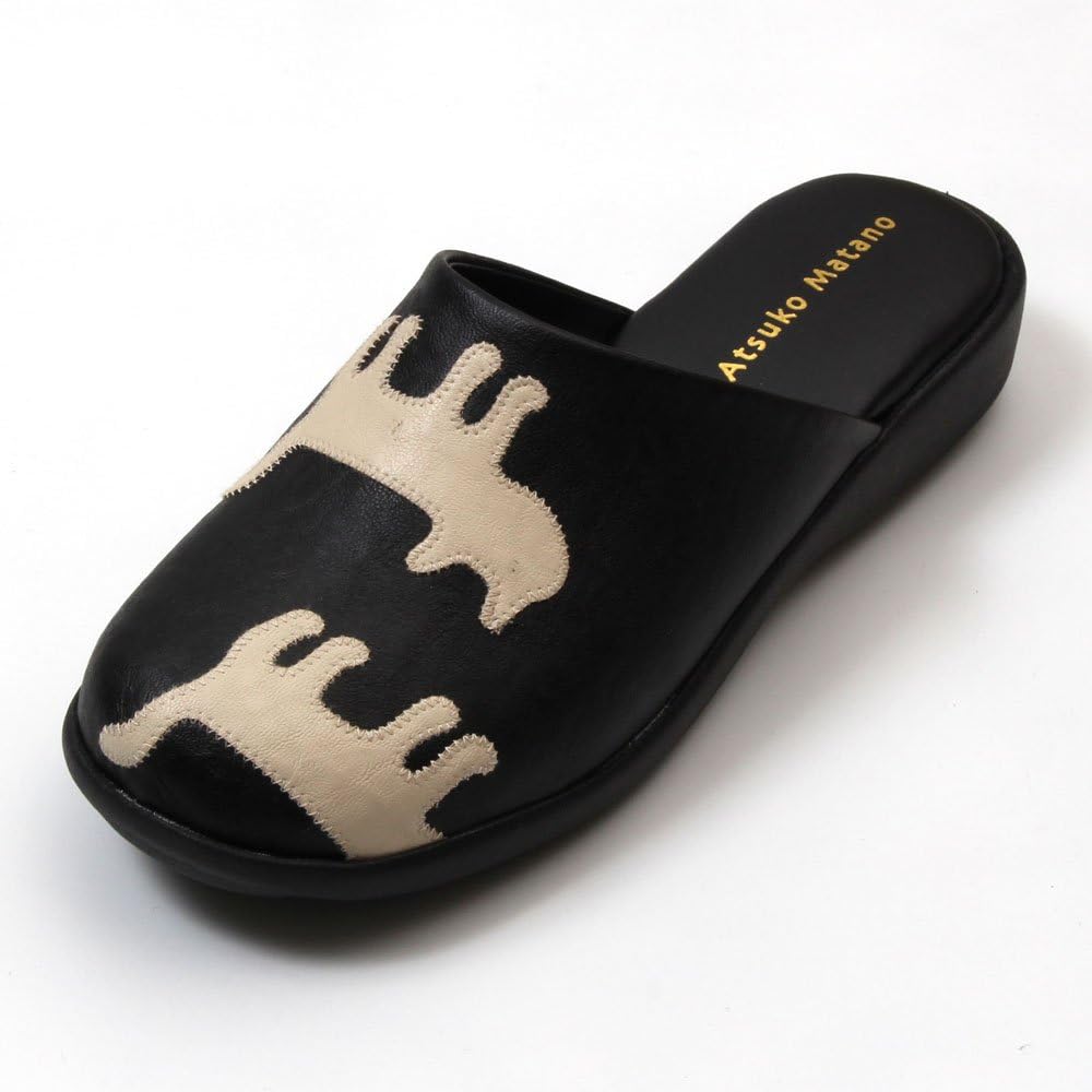 ATSUKO MATANO Silhouette Cat Sandals L Black AM45000