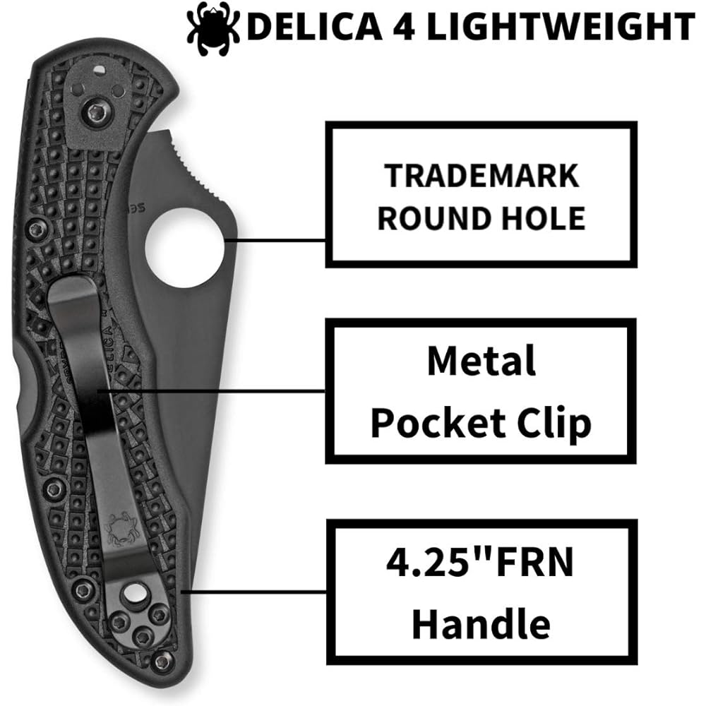 Spyderco Delica 4 Titanium Coated Half Wave Blade C11PSBBK