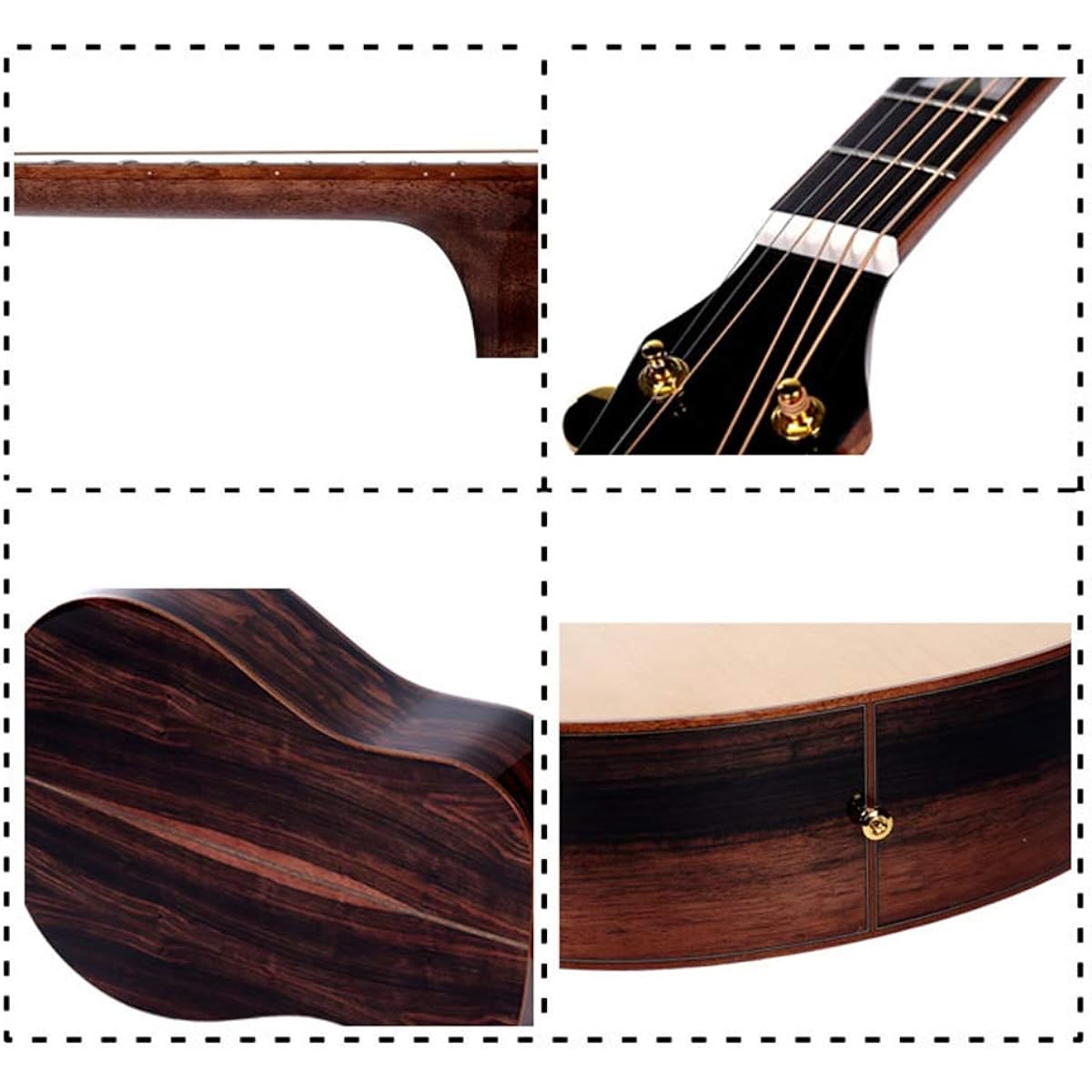 Acoustic Guitar Acoustic Guitar Ebony Wood Material Guitar Natural 41 Inch Classic Guitar (Color: Natural, Size: 41 inches)