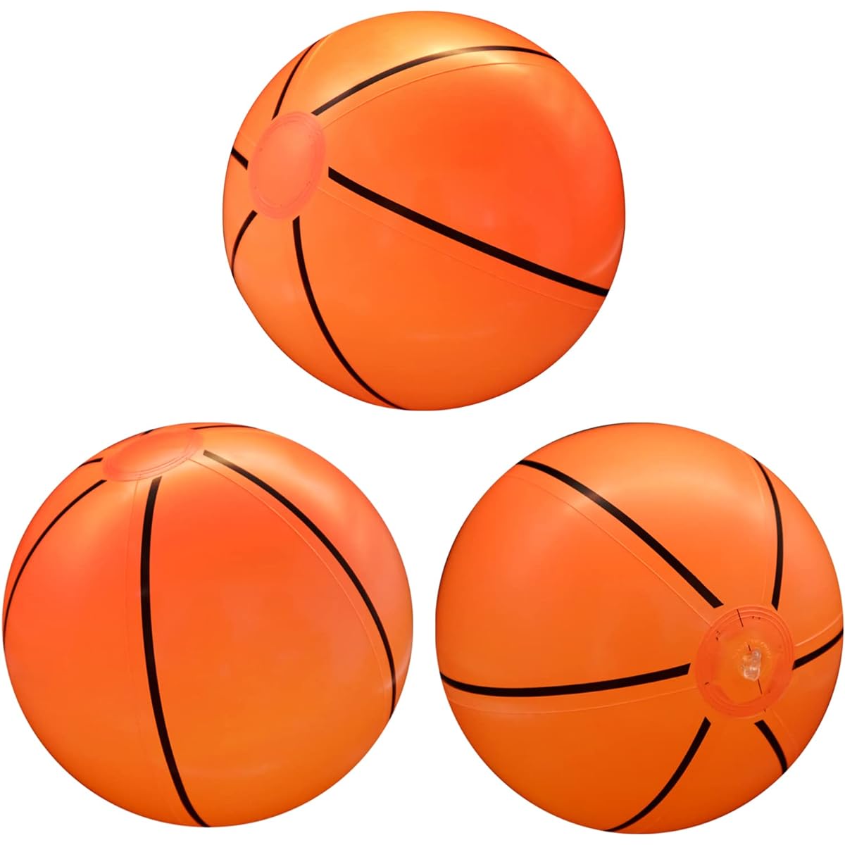 Lamnhin 16" Basketball Beach Balls for Kids - 3 Pack Beach Balls Bulk Inflatable Pool Bulk Hawaiian Tropical Theme Basketball Party Supplies