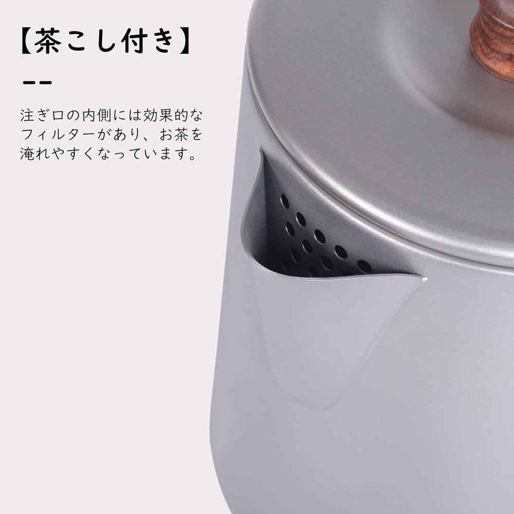 iBasingo Titanium Kettle Mug with Lid Folding Handle Lightweight Open Fire OK Camping BBQ Kettle Daily Use Cooking Utensil with Storage Bag Set of 4 JP-Ti3129D)