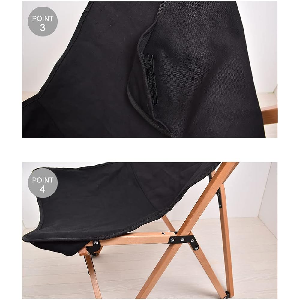 Peace Park Folding Wood Chair Medium Folding Compact Chair with Storage Bag