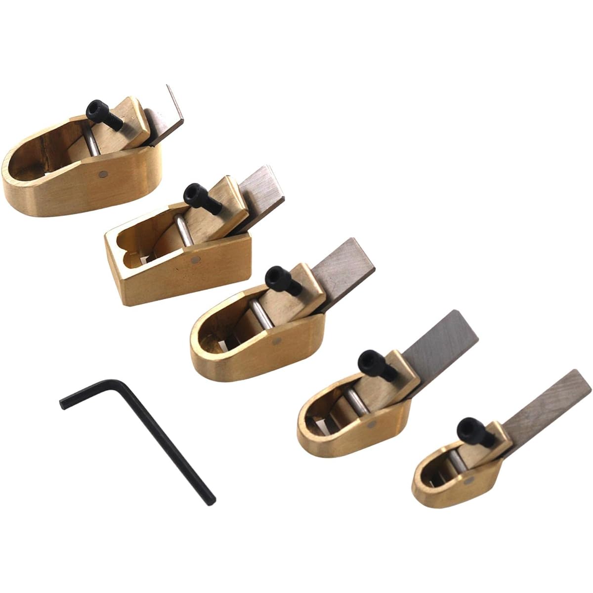 Colaxi 5Pcs Violin Thumb Planer Mini Thumb Planer Repair Brass Woodworking Curved Easy to Use Fine Workmanship, Bronze