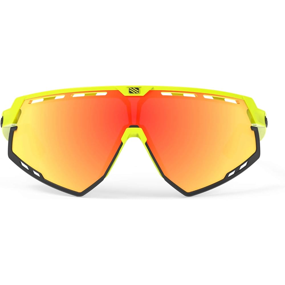 RUDYPROJECT Sports Sunglasses Defender Yellow Fluo Gloss Frame/Bumper Black Multi Laser Orange Lens SP524076-0000