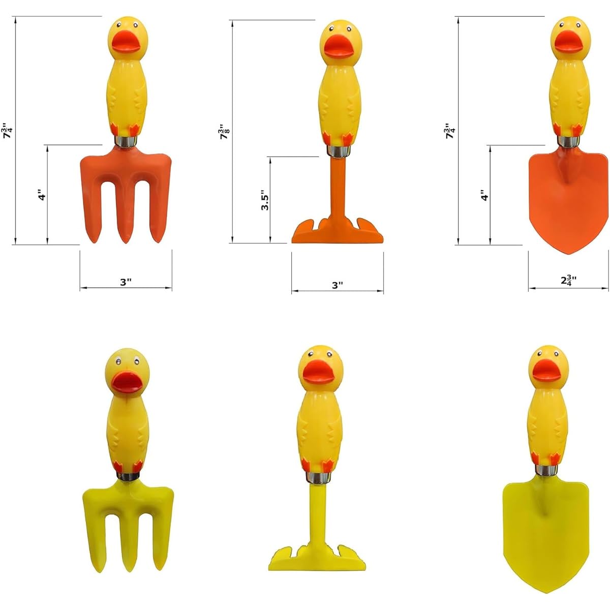 MTB Supply Kids Gardening Tool Set Yellow Duck Handle 6 Pieces (Organ+Yellow) Mini Garden Tool Kit for Kids Beach Sand Play Tools and Toys Sandbox and Soil Hand Tools Birthday Gift