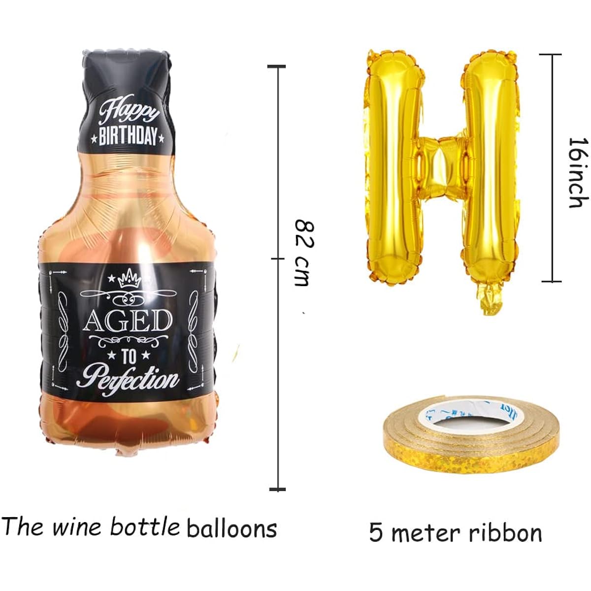 KUNGOON AGED TO PERFECTION Balloon Banner, Cup Balloon Decorations, Gold Birthday/Engagement/Retirement/Christmas Party Decorations Sign.