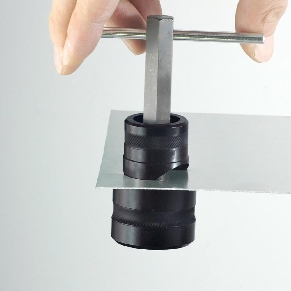 HOZAN Puncher Easily punch holes with one hand (Aluminum plate) Plate thickness 1.8 mm or less (Iron plate) Plate thickness 0.8 mm or less Comes with special case K-83