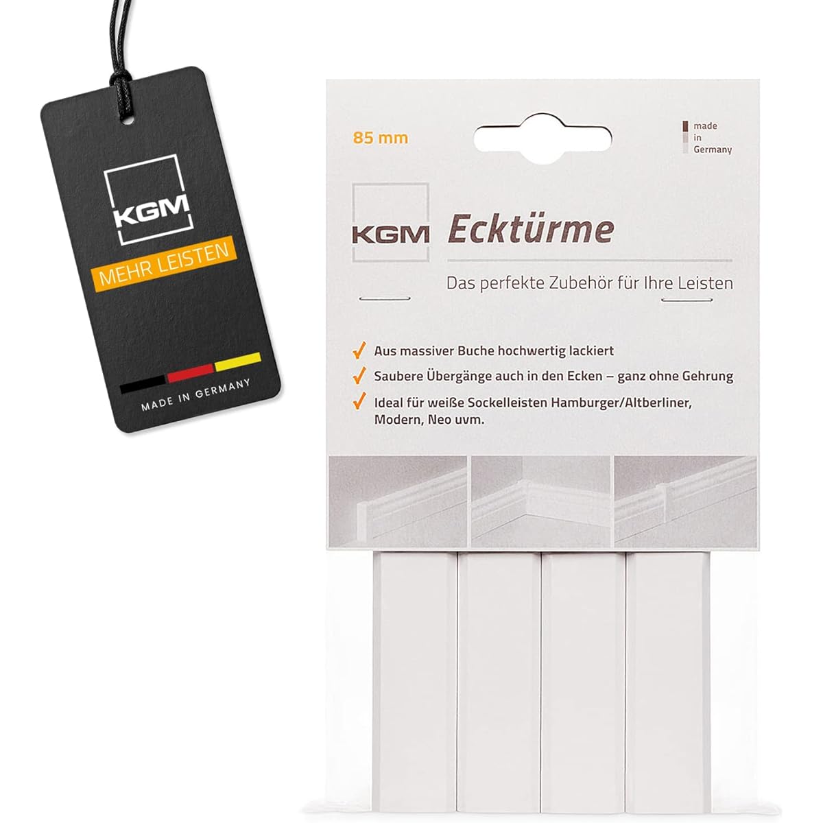 Baseboard Corner Block, 4 Pieces 3 11/32 Inch