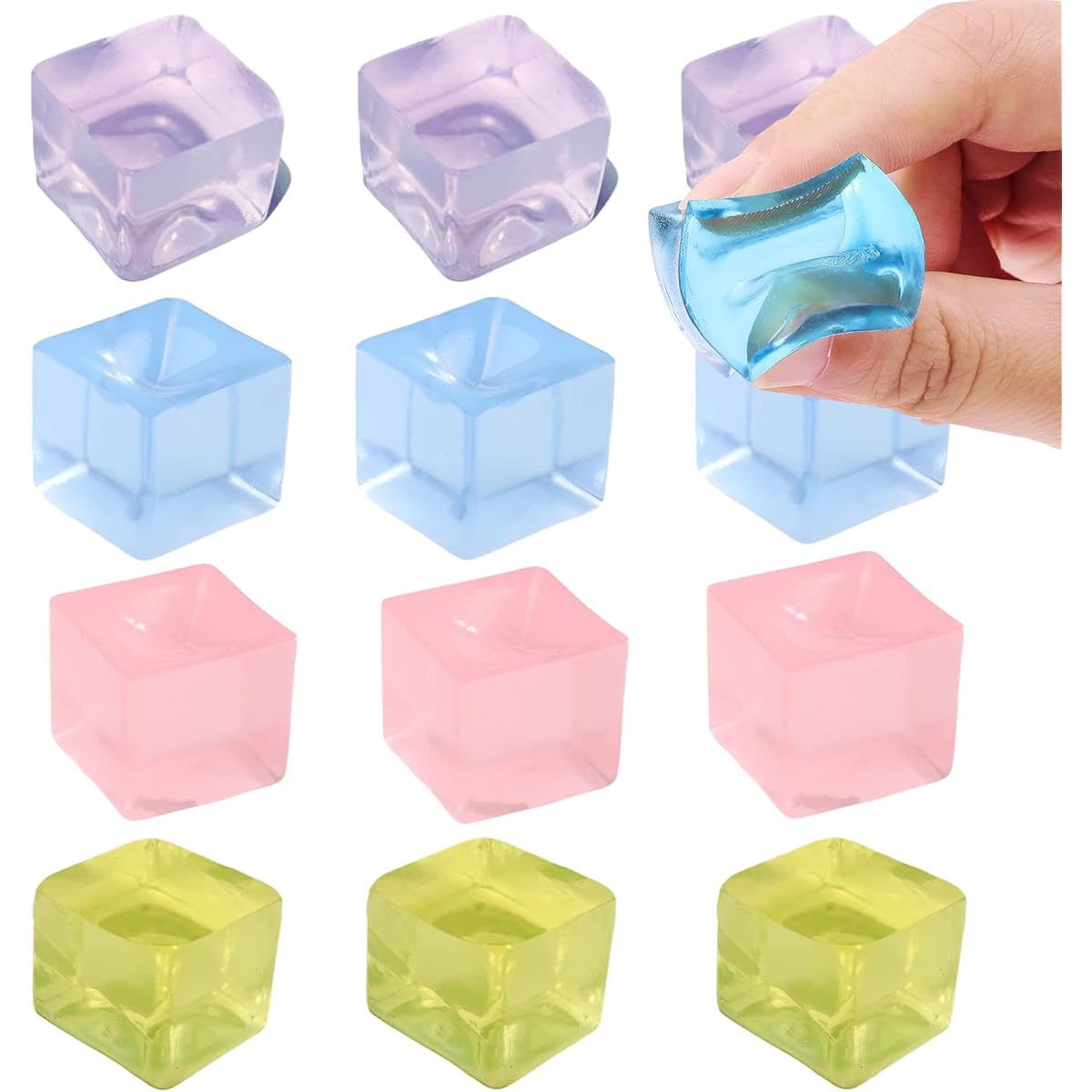 Fidget Squishy, 12pcs Cool Cube Toys, Party Favors, Gifts for Kids Adults, Stretchy Stress Fidget Cube, Squishy Sensory Cube, Soft Squishy, Anxiety Relief Toys for ADHD and Autistic Kids and Adults