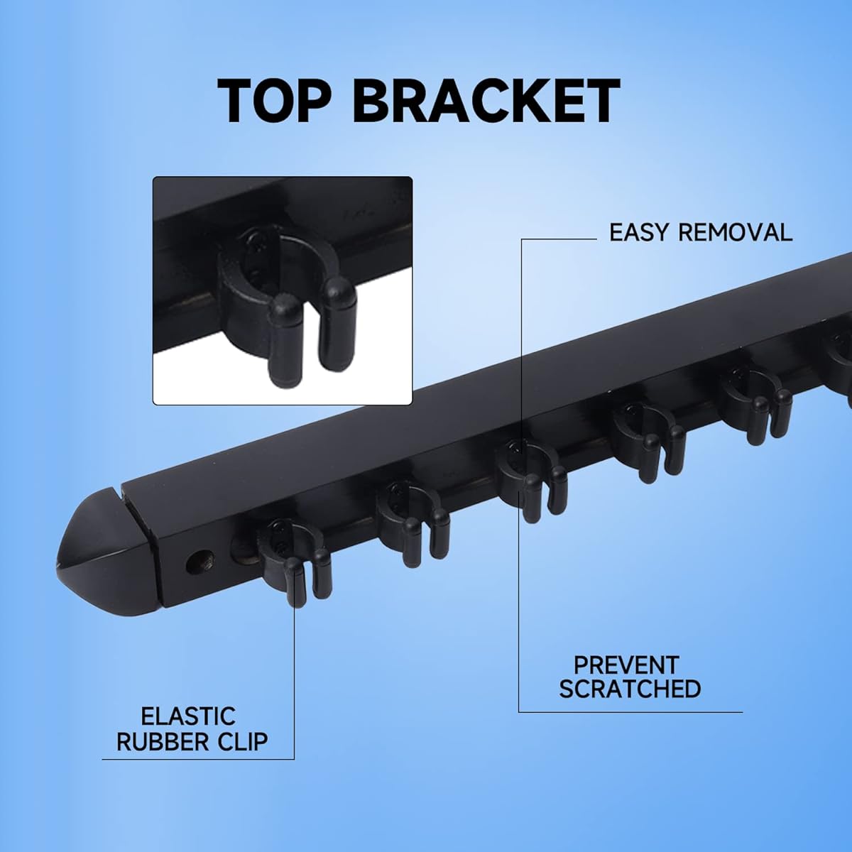 6/8/12 Pool Cue Wall Mount Rack Billiard Cue Stick Wall Rack (Multiple Colors Available) (8 Cues - Black)