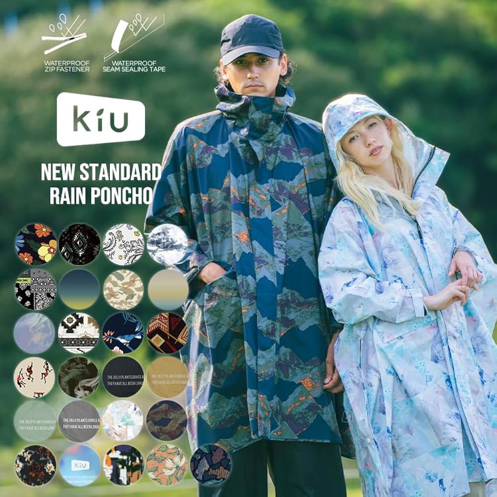 KiU Kiu New Standard Rain Poncho KiU NEW STANDARD RAIN PONCHO wpc Water Repellent Packable Cospa Water Resistant 20000 Raincoat Coat Kappa For Bicycle Bicycle OK Rain Poncho Outdoor Festival Sports Commuting to School Rainy Season Heavy Rain Rain Cool Cu