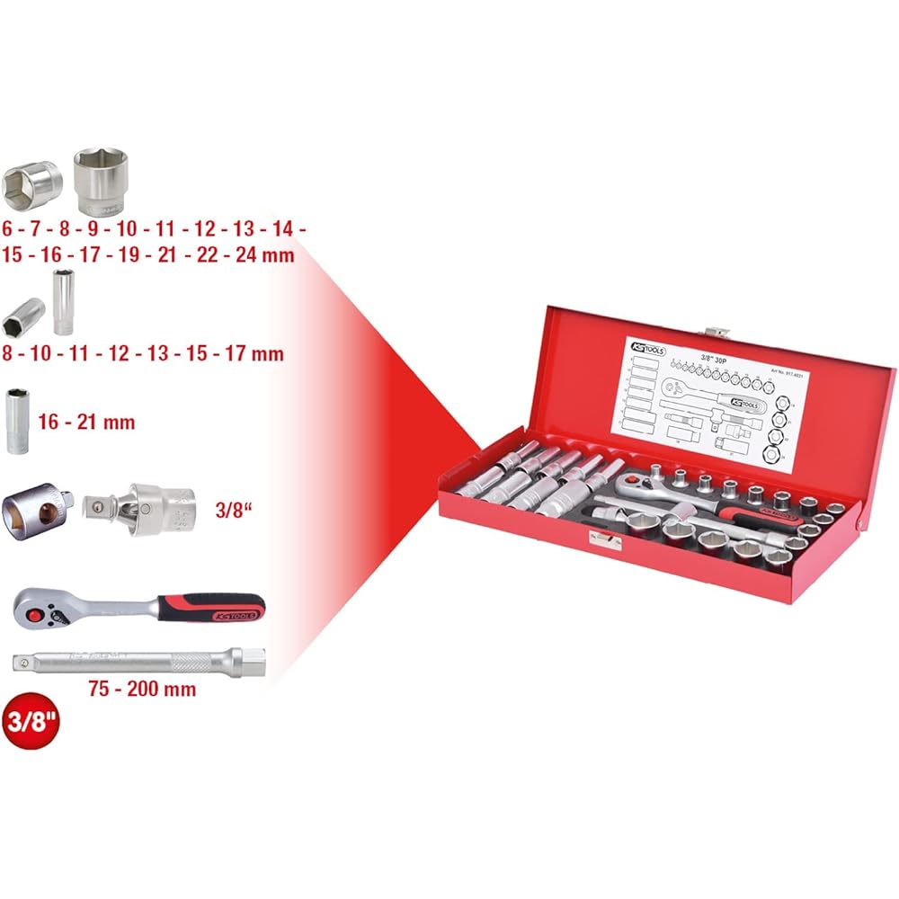KS TOOLS 3/8" Socket set 30 pcs 917.4031