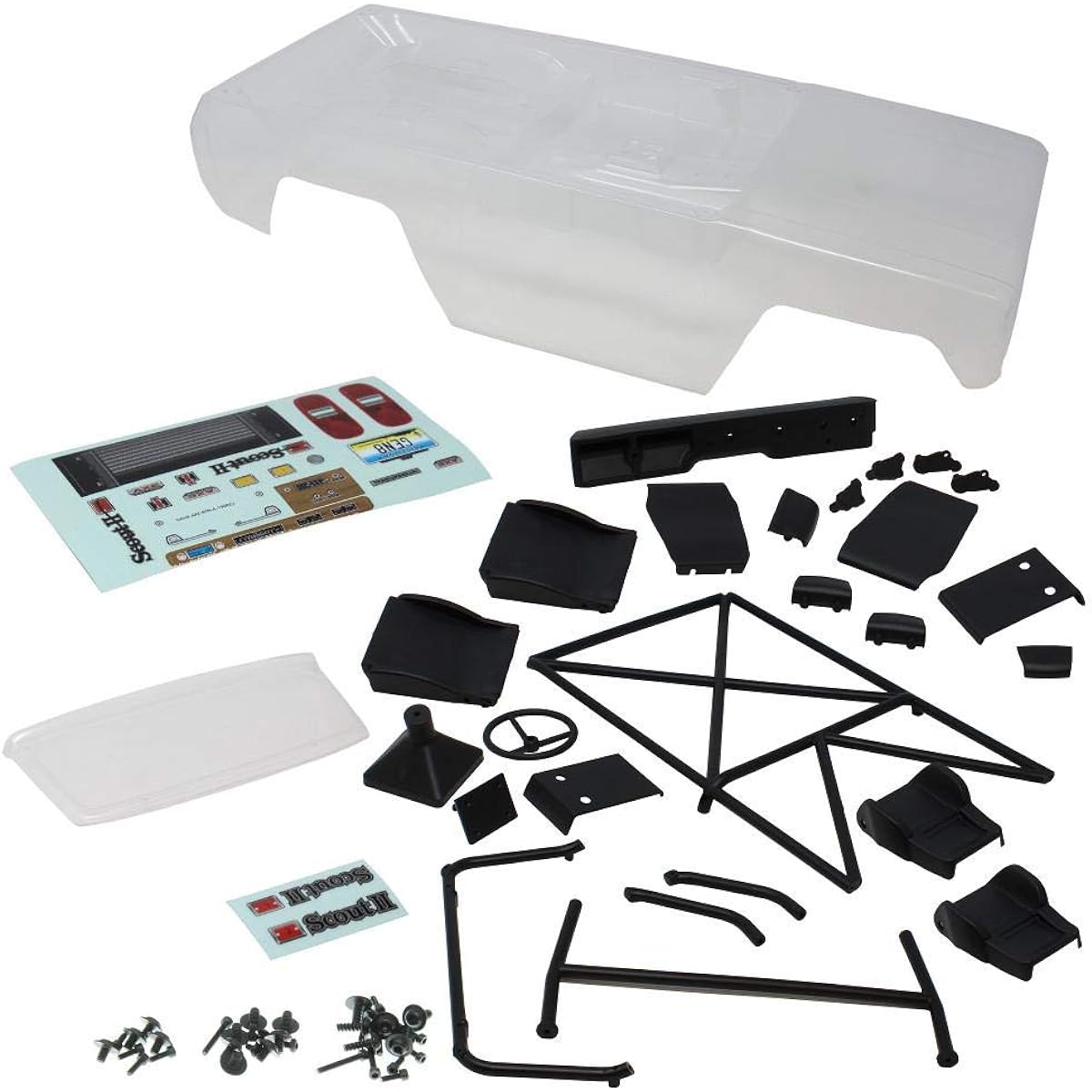Redcat Racing Gen8 Ax Clear Body (Pre-Cut) - Includes Roll Cage, Seat, Dashboard, Steering Wheel, Gear Shift, and Spare Tire Mount (RER12082)