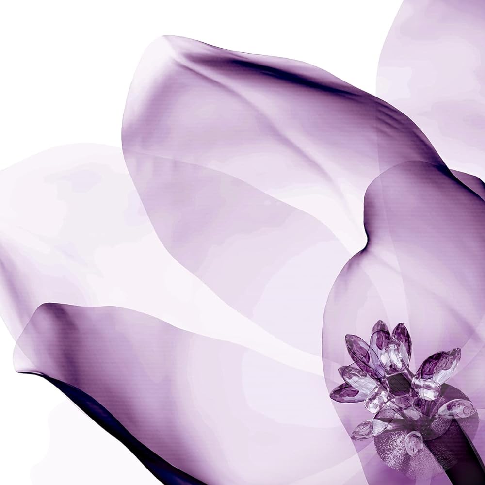 Painting "Purple Tulip" Interior Painting Flower Art Panel Framed (Height 32cm x Width 32cm)