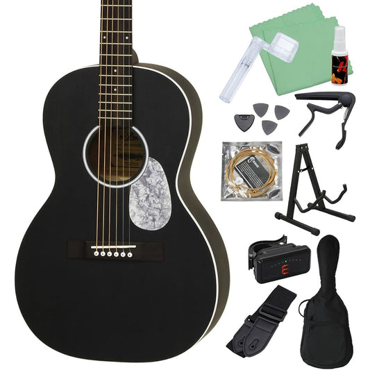 ARIA ARIA-131M UP STBK Acoustic Guitar Beginner Set 12-piece Set Satin Black Matte Parlor Size Aria