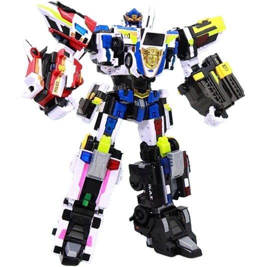Strongest Police Mini Special Attack Force Justice Titan 5-stage transformation combination 37cm tall Korean transforming robot toy 2023 [Parallel import goods]