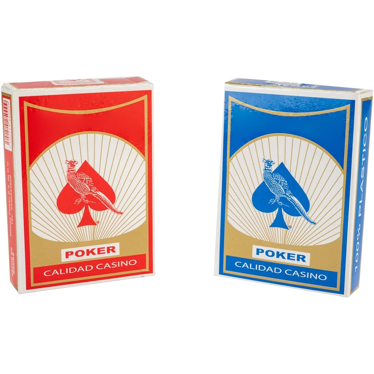 Mazmer Waterproof Playing Cards - Premium Deck for Any Poker or Blackjack Card Game - Cartas de Poker - Perfect and Easy for Travel Red and Blue Colors Baraja (2 Pack)