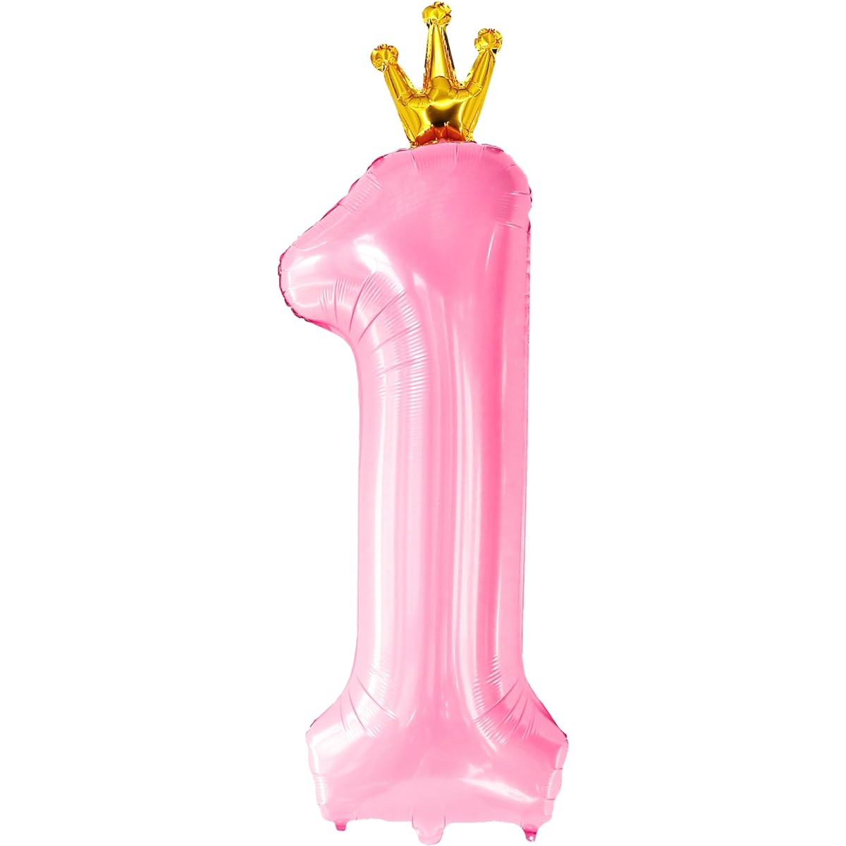 Pink number one balloon crown 40 inches