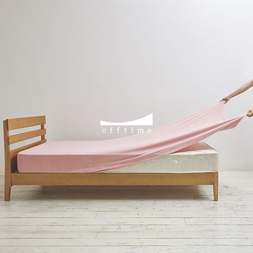 offtime Fitted sheet, 100% cotton pile, ivory, double/queen, stretches well and fits snugly, all seasons AJ004DQ