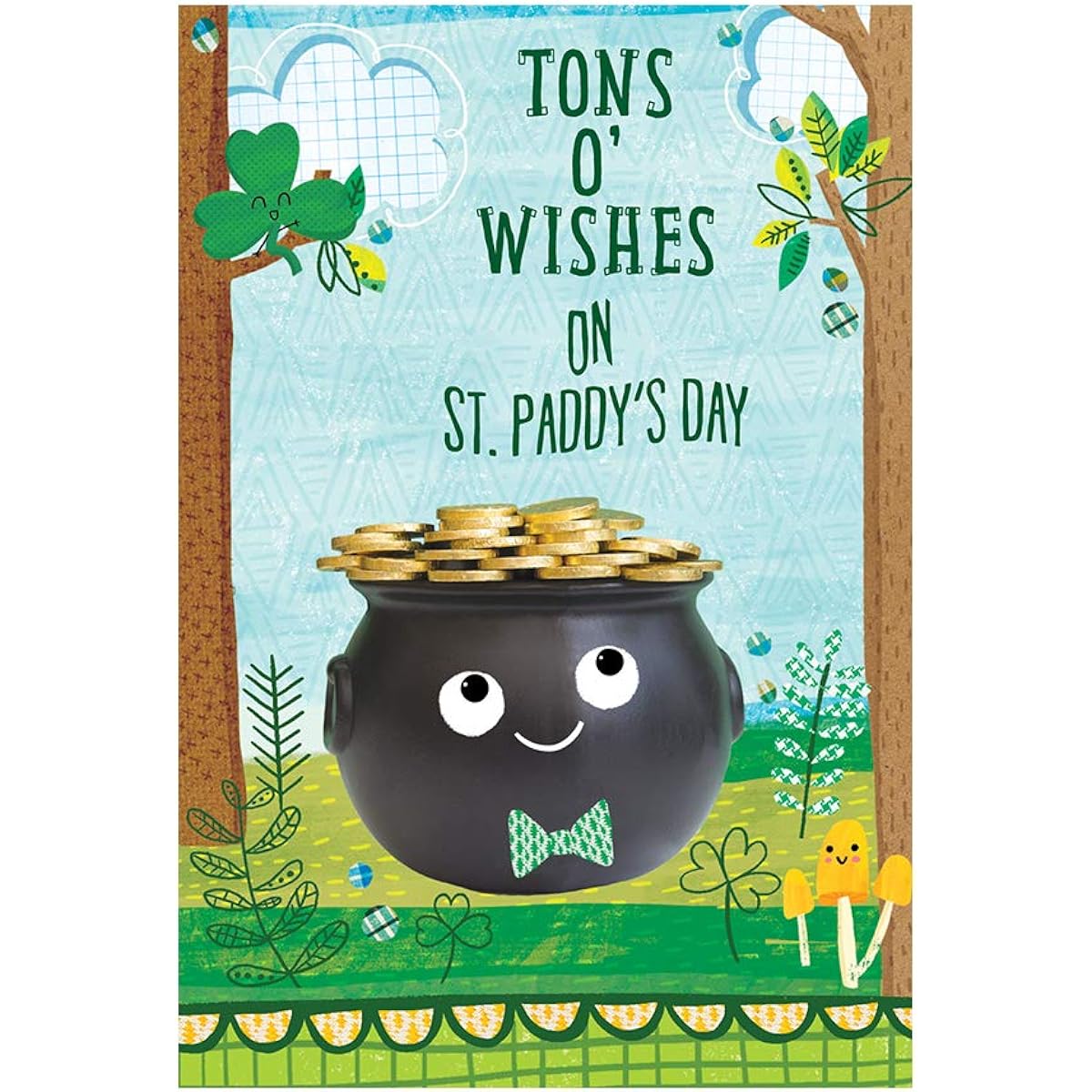 Designer greetings St. Patrick's Day Package Card for Kids Smile Pot of Gold (8 cards and white envelope)