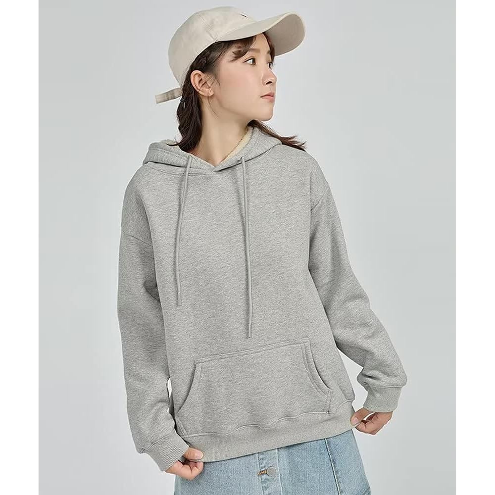 [YoniStar] Women's Parka, Sweatshirt, Boa Lining, Warm, Autumn/Winter Tops, Sweatshirt, Brushed Lining, Thick