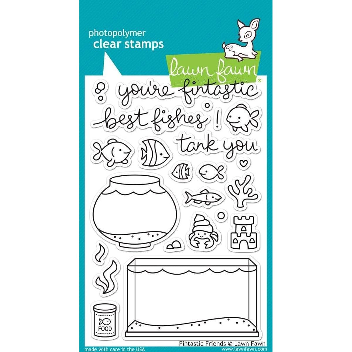 Lawn Fawn Clear Stamps - LF891 Fintastic Friends by Lawn Fawn