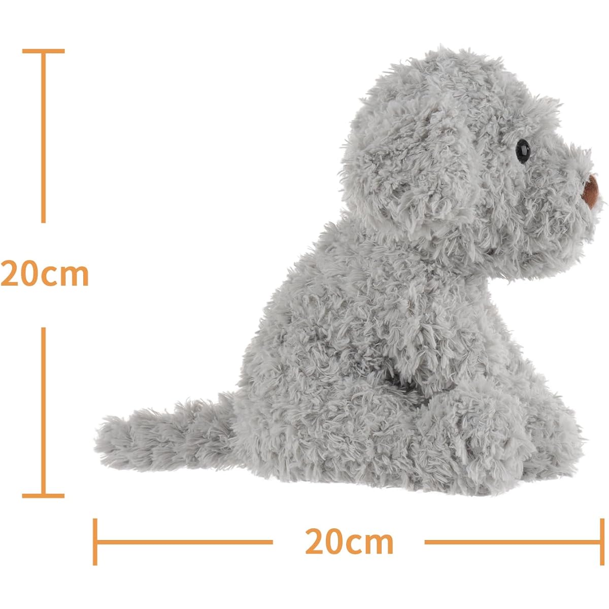 Apricot Ram Toys Stuffed Animal Grey Puppy Dog Plush Soft Cuddly Great for Kids 8 Inch