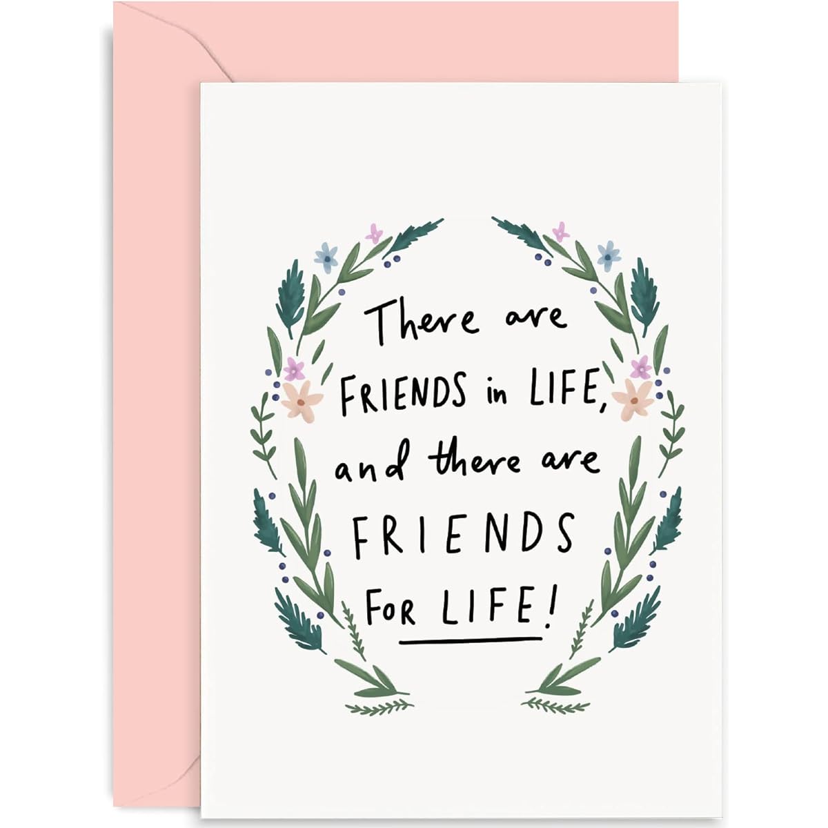 Old English Co. Friendship Cards for Her - "Friends for Life" Thank You Greeting Cards for Women - Thinking of You Cards for Bff/Best Friend/Sister | Blank Inside with Envelope