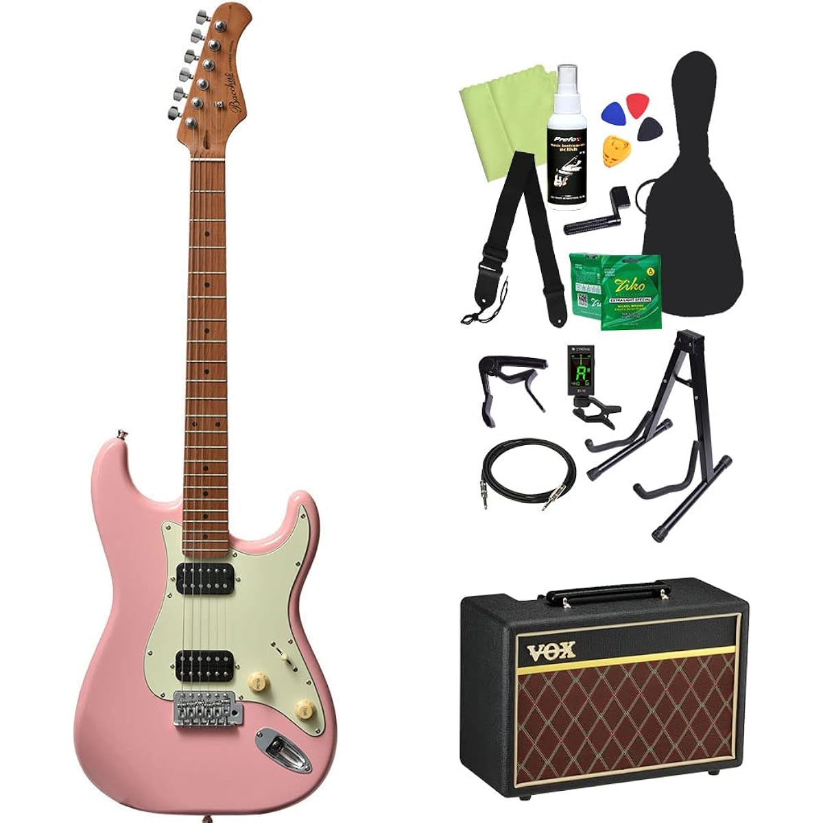 Bacchus BST-3-RSM/M Electric Guitar Beginner 14-piece Set [With VOX Amplifier] SLPK Stratocaster Type Roasted Maple Neck Bacchus
