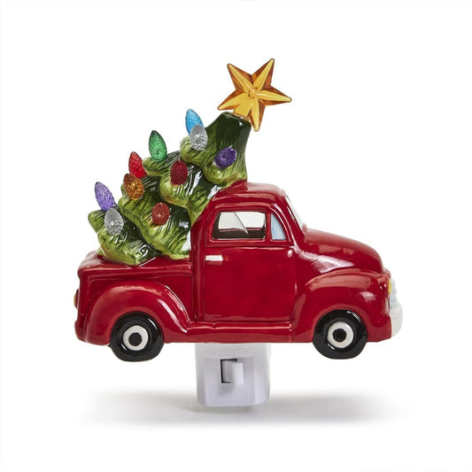 Two's Company Vintage Truck Christmas Tree Night Light Decoration