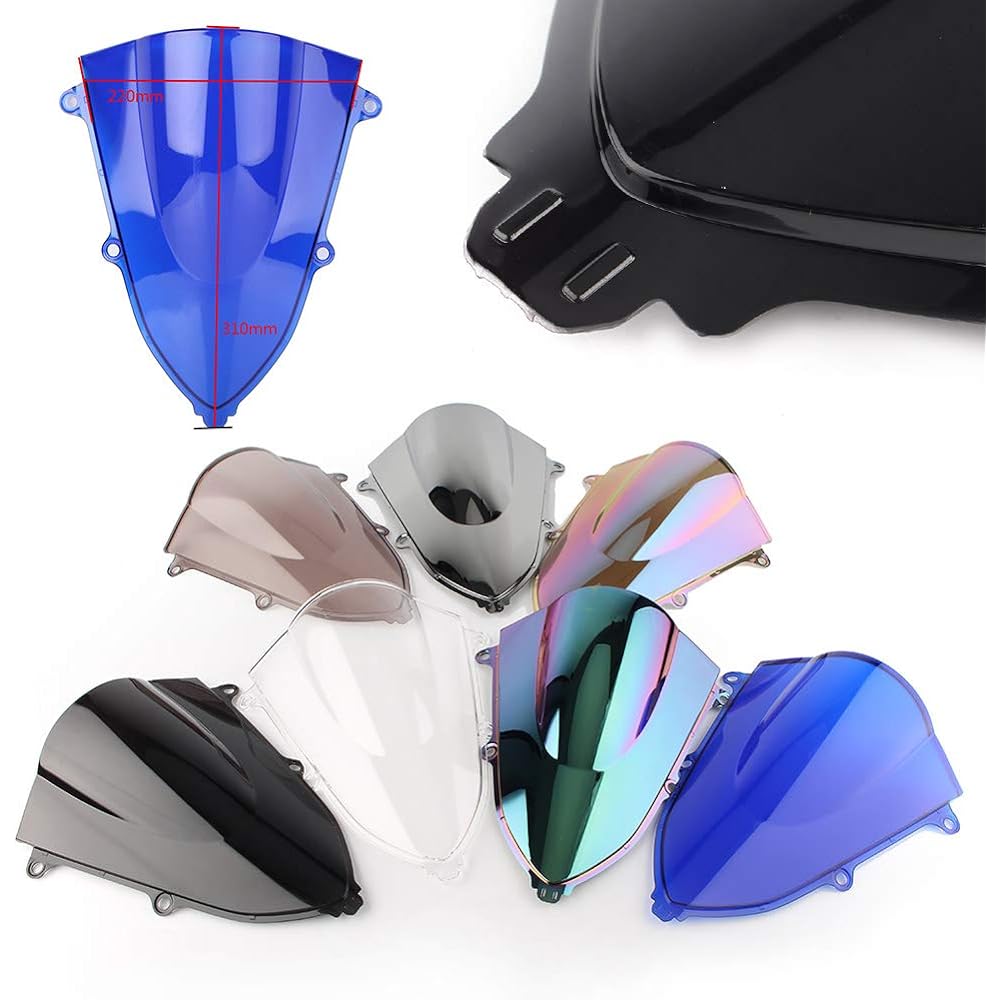 YUANYE Suitable for Honda CBR250RR Windshield Double Bubble Windshield 2017 2018 ABS Plastic Motorcycle Accessories (Transparent)