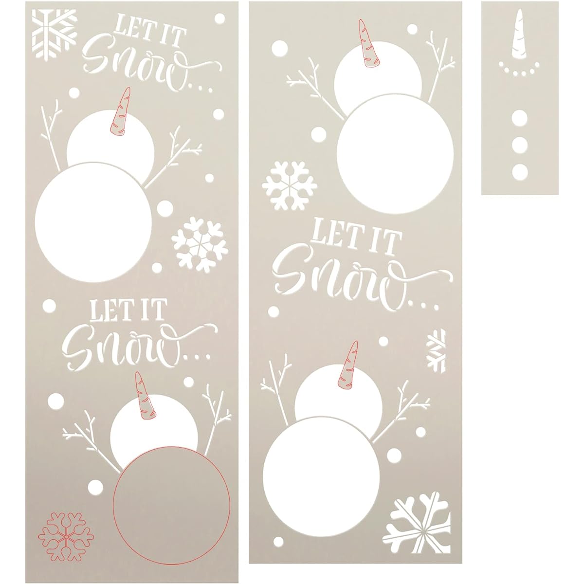 StudioR12 Let It Snow Tall Porch Sign Stencil - 4 ft - Made in the USA - DIY Winter Snowman Porch Decor | Paint Winter Snowflake Leaner Sign | STCL6975 (4 ft)