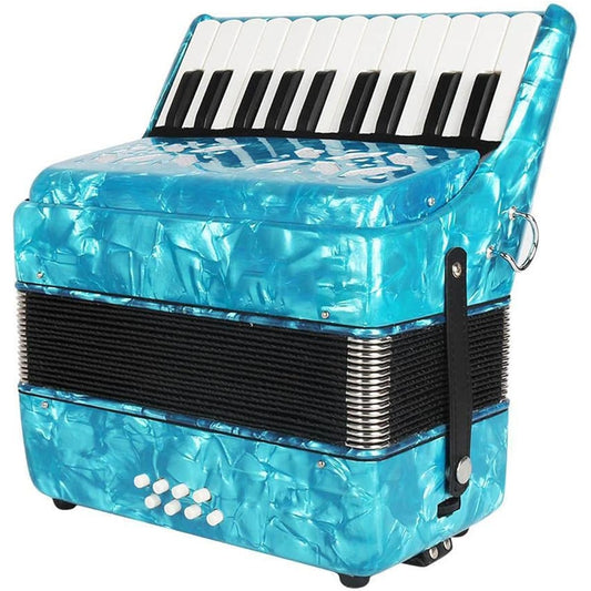 22 Keys Piano Accordion with 8 Basses, Entry Level Keyboard Instrument, for Beginner Students, Attractive and Soft Sound