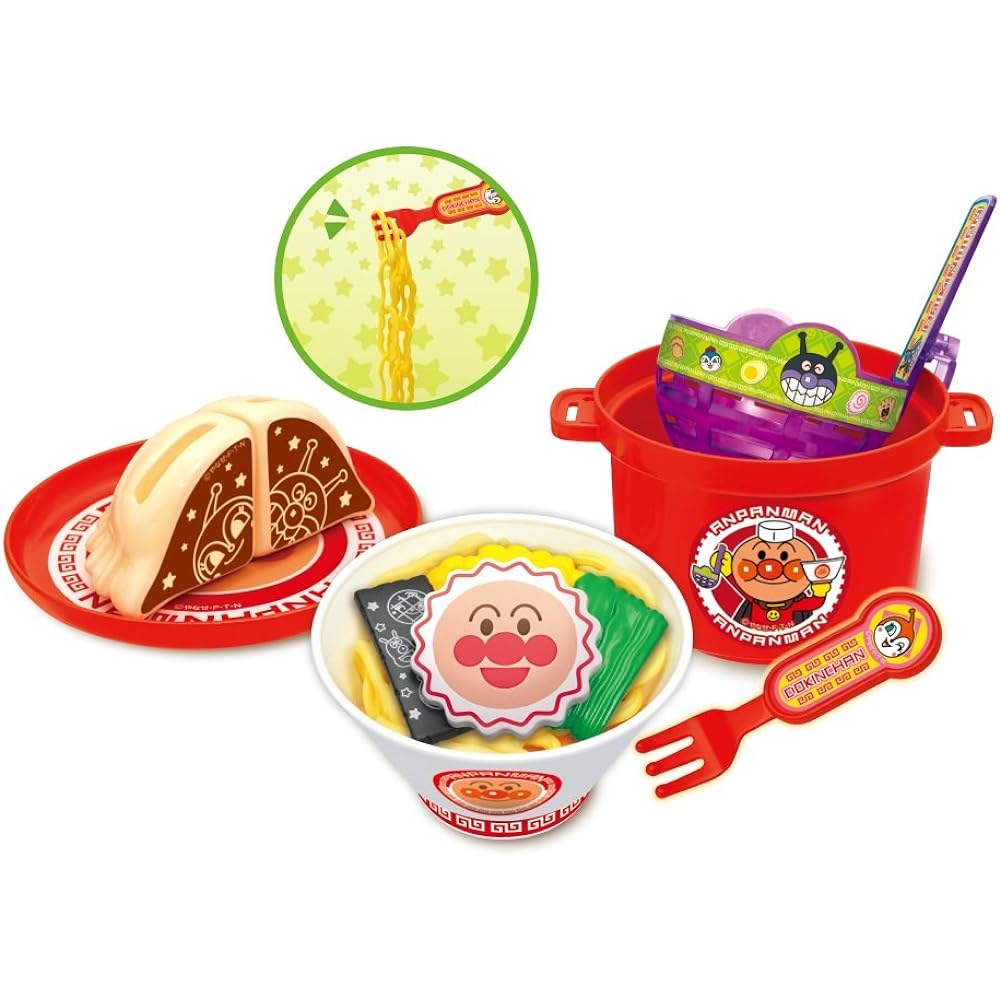 JOYPALETTE Anpanman Chachacha with hot water drainer! Anpanman ramen set & full of volume! Anpanman bento set [Set purchase]