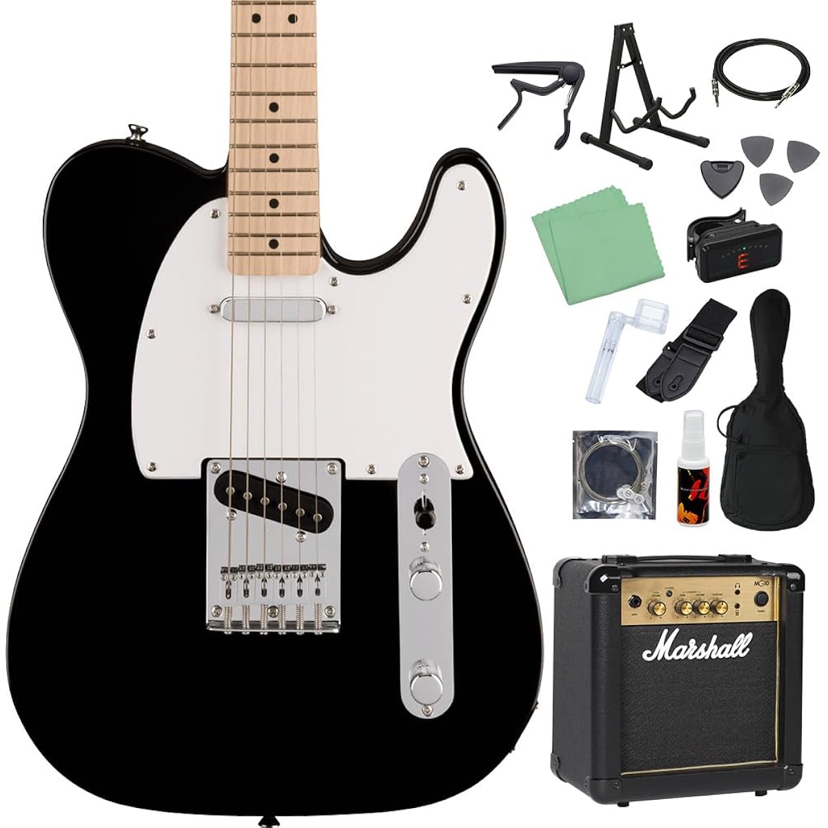 Squier by Fender SONIC TELECASTER Black Electric Guitar Beginner 14-piece Set [Includes MG10] Telecaster Squier/Squier