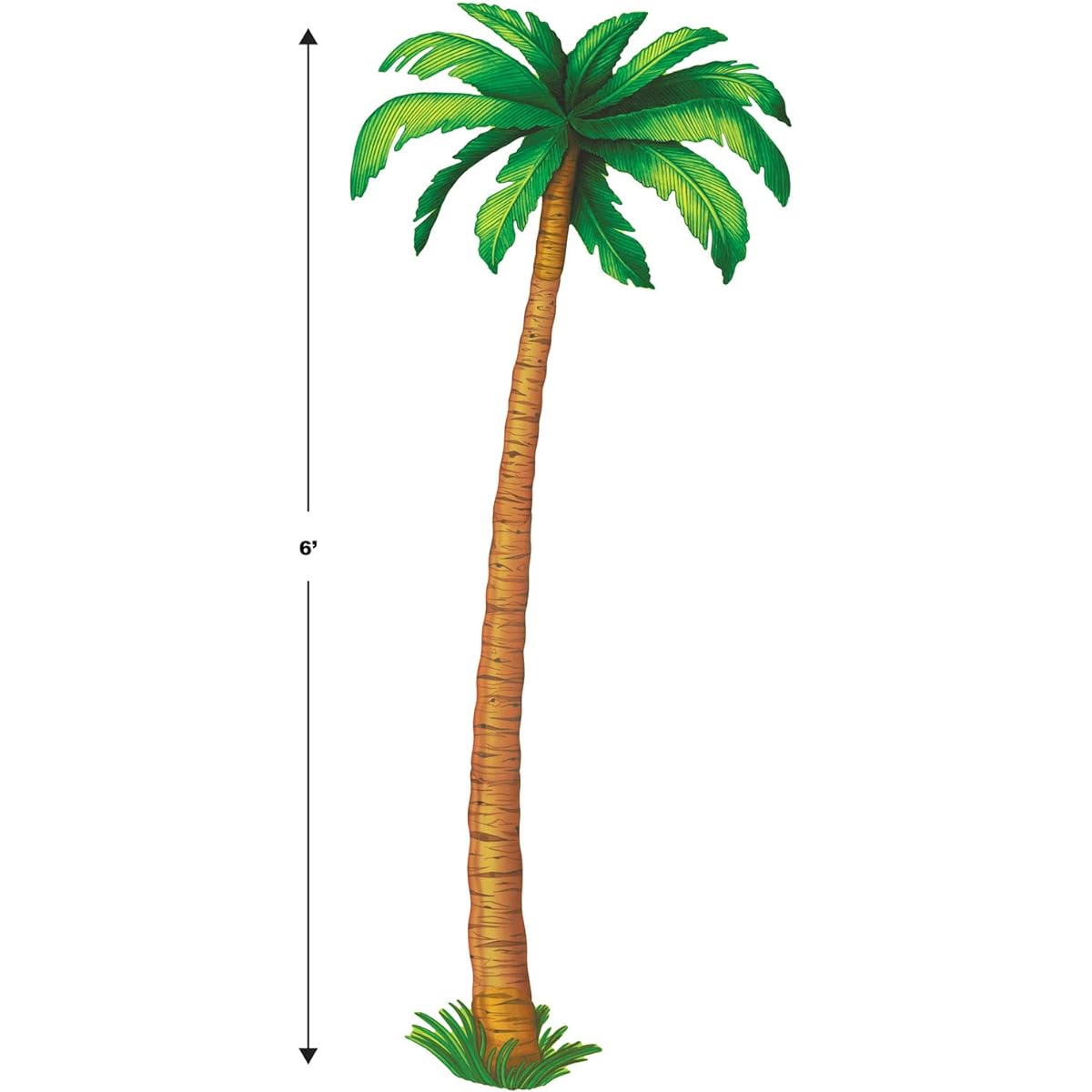 Beistle Durable Cardboard Paper Joint Palm Tree Cutouts Hawaiian Theme Summer Luau Party Decorations, 6 Feet, Green/Brown