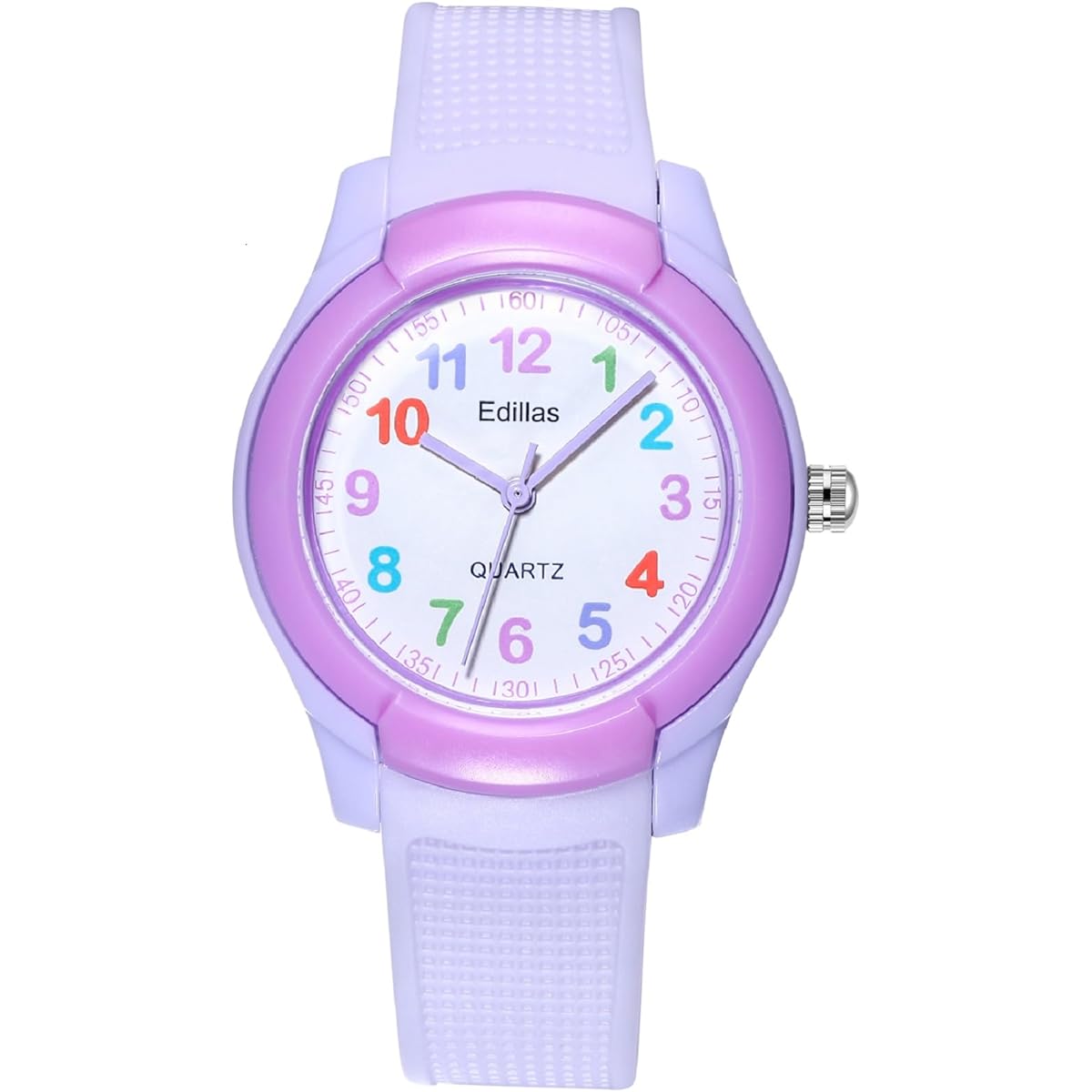 Children's Analog Wrist Watch for Girls Boys Waterproof Learning Time Display Easy to Read Time Display Color Number: Purple.
