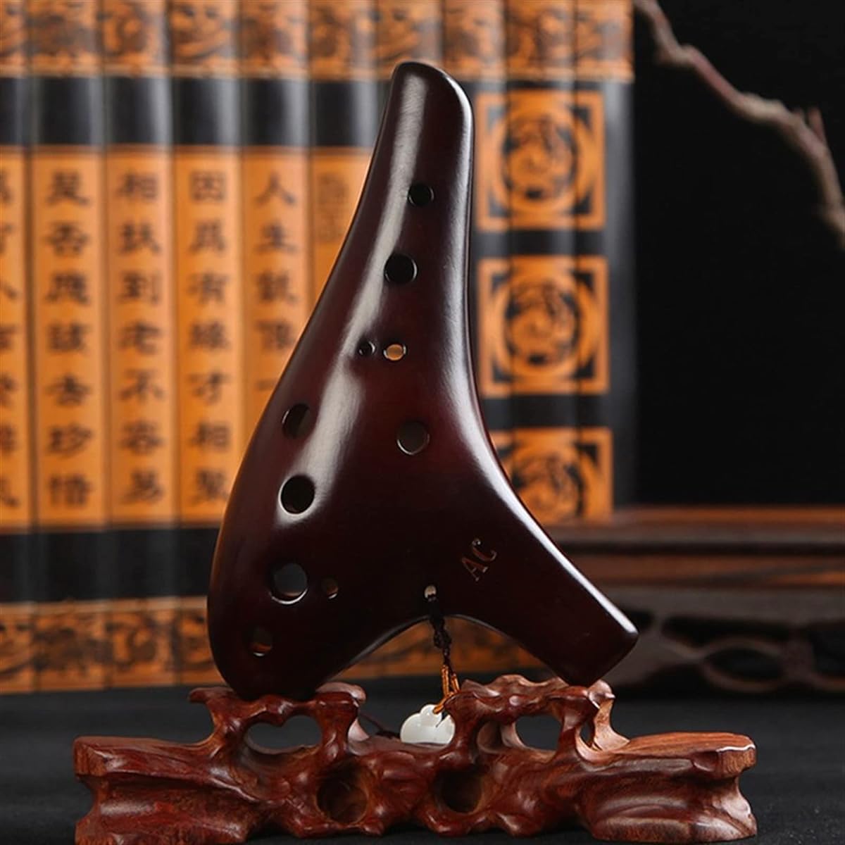 12 Hole Ocarina Flute Alto C Wind Instrument AC Ocarina Kiln-fired Smoke Burn Ocarina Beginner Ocarina Instrument