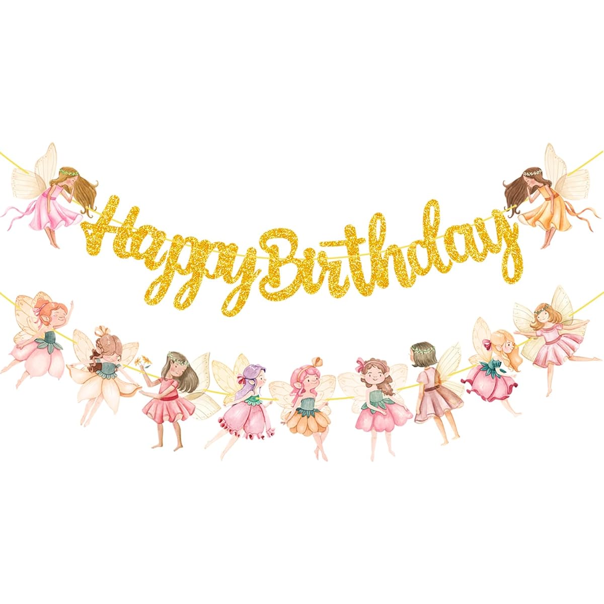 Fairy Birthday Party Banner Flower Fairy Banner Fairy Party Banner Fairy Birthday Party Decorations Fairytale Theme Baby Shower Supplies