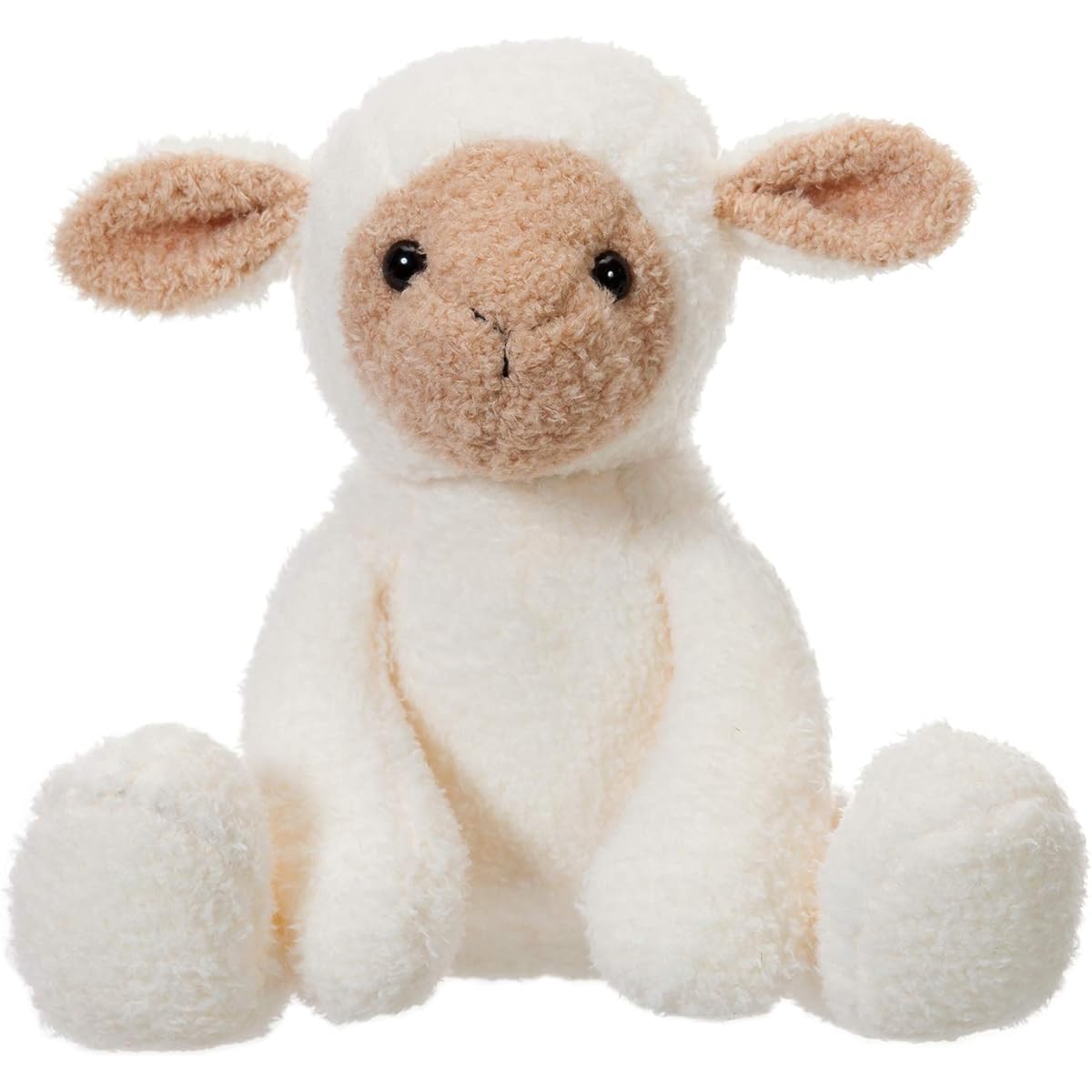 Apricot Lamb Plush Toy Fluffy Cute Lamb Sitting Height 20cm