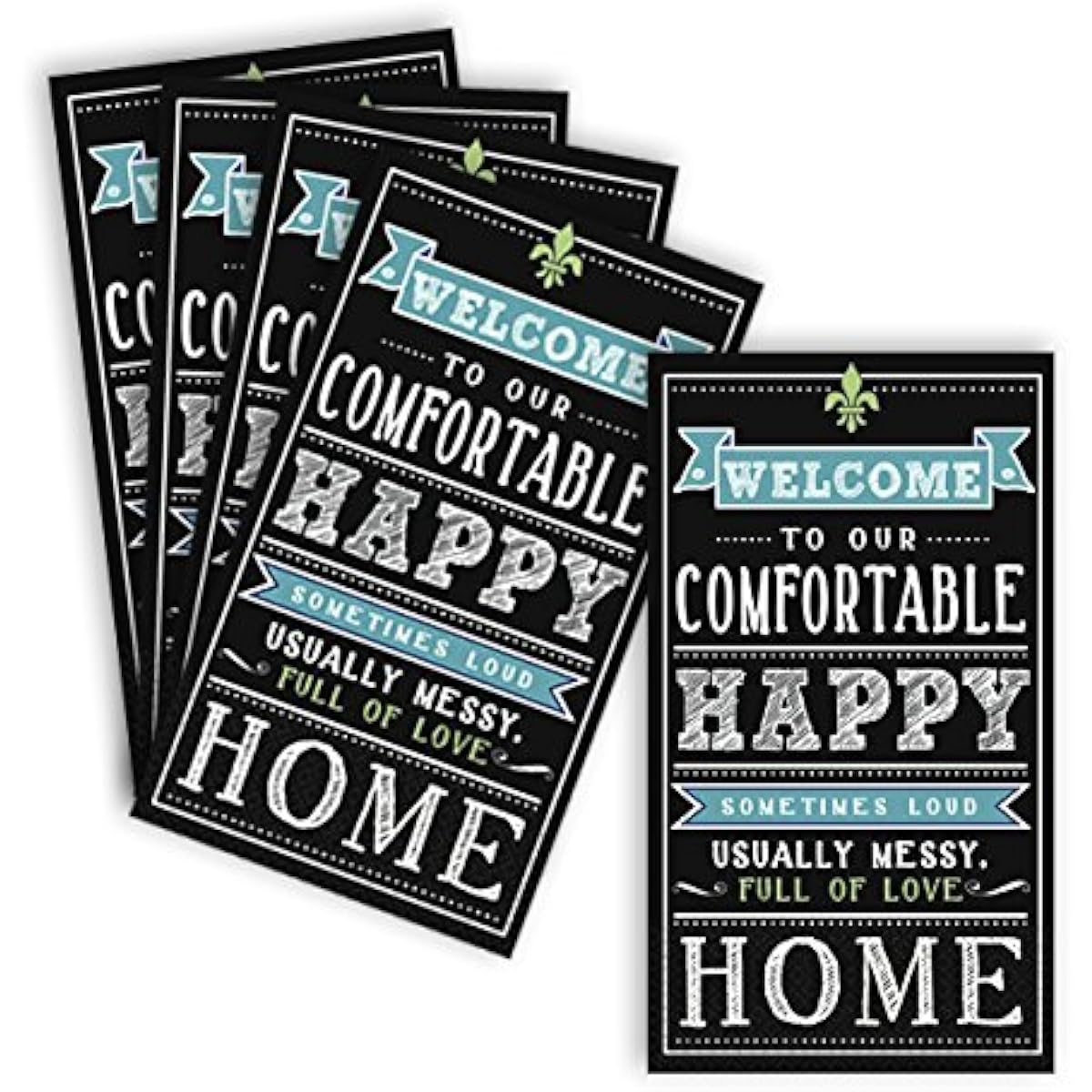 Happy Home Guest Towel Party Disposable Tableware and Supplies, Paper, 2 Ply, 8" x 4", Pack of 16.