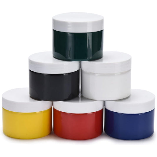 Amazaque Luminous Finger Paints - Non-Toxic and Washable Paints - Safe Paint Set for Babies, Infants, Toddlers and Grades - Toddler Brush & Finger Craft Paints - Vegan Paint Set of 6