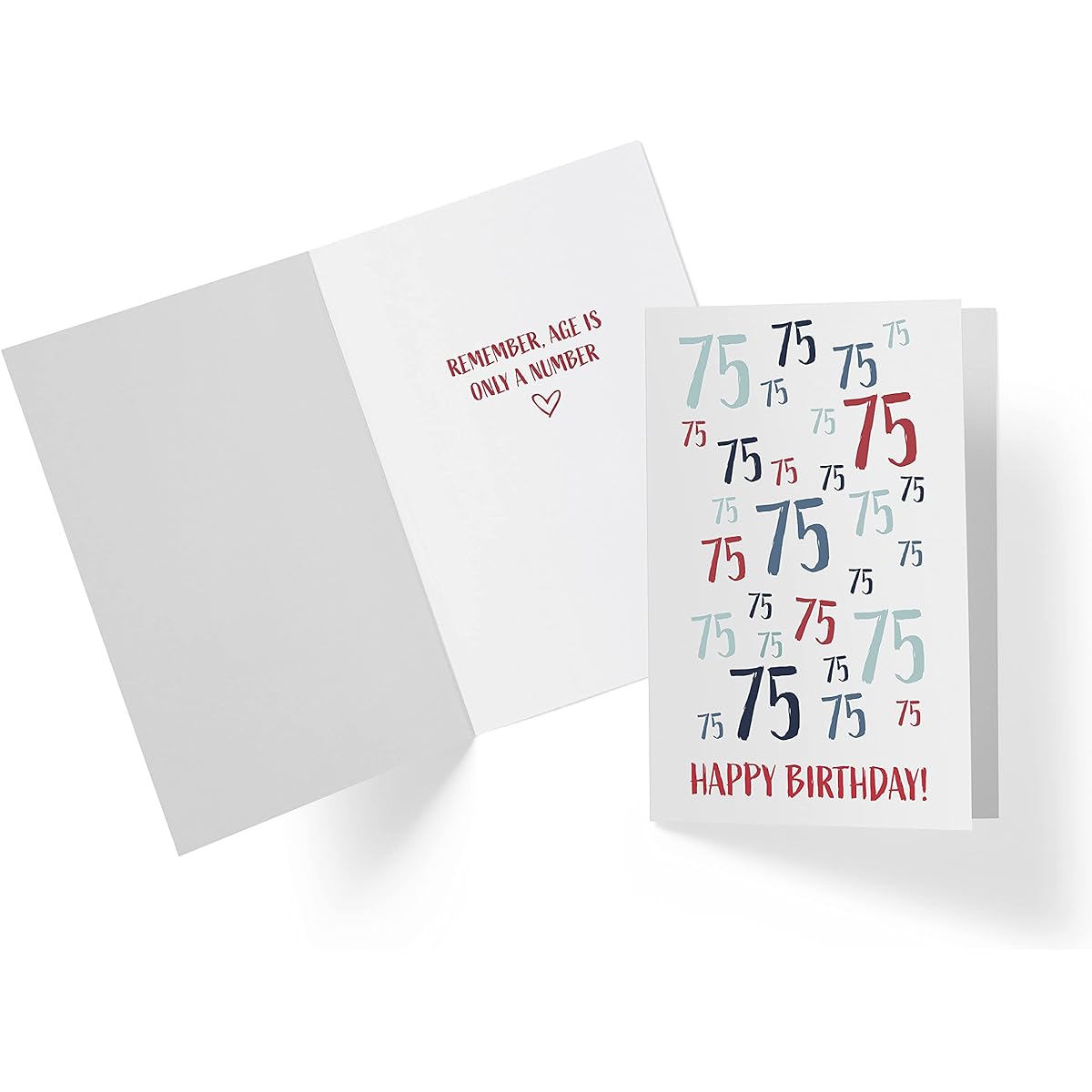 75th Birthday Card - Just A Number 75th Anniversary Card for Brother Sister Dad Mom Boyfriend Grill Friend 75th Birthday Card with Envelope