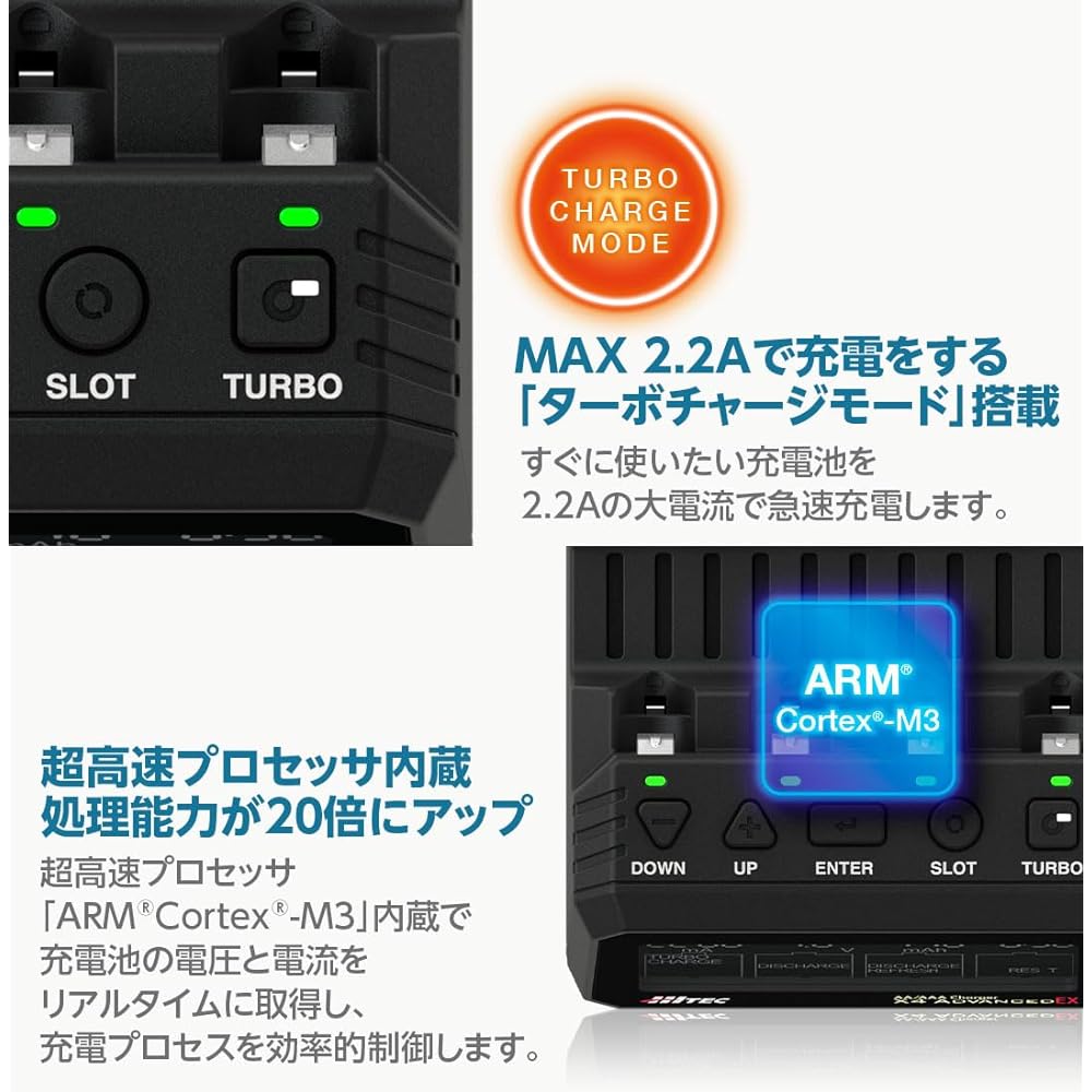 Hitec Multiplex Japan AA/AAA Charger X4 Advanced EX 50th anniv. Japanese genuine AA AAA charger/discharger 50th anniversary model 44342
