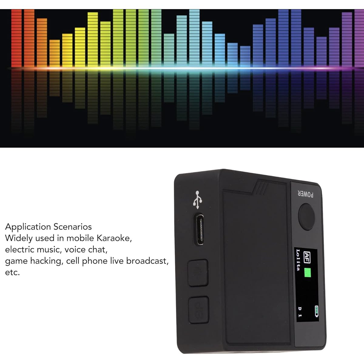 Live Sound Card Voice Changer 11 Sound Effects Portable Voice Changer Device Plug and Play Handheld Mini Voice Changer Device Sound Effect Machine for Android iOS