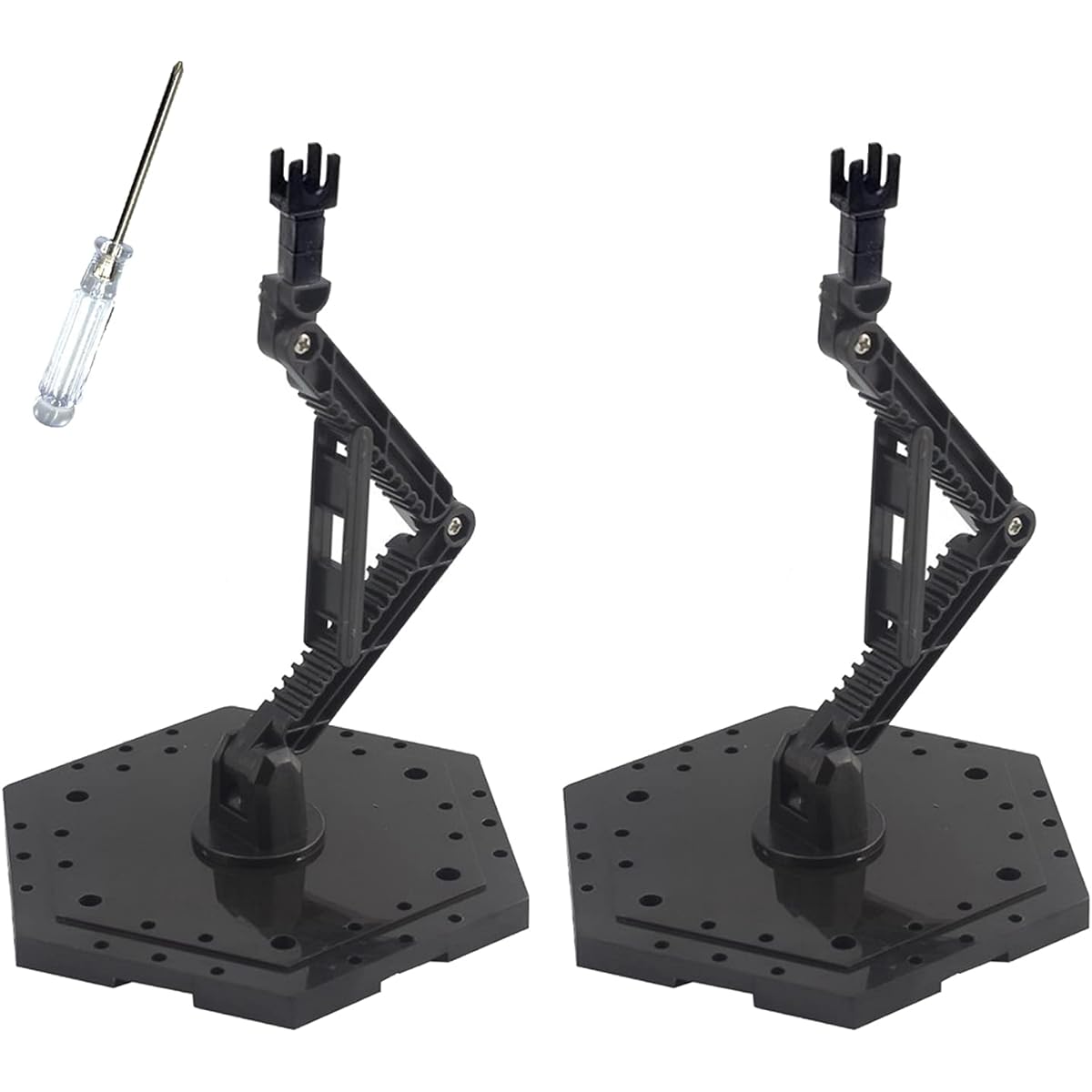 XISTEST Hobby Action Base Model Stand Hobby Display Stand for Gundam HG RG 1/144 Scale Figure Models Black (2 Pieces)