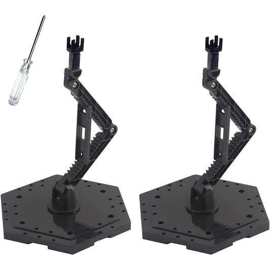XISTEST Hobby Action Base Model Stand Hobby Display Stand for Gundam HG RG 1/144 Scale Figure Models Black (2 Pieces)